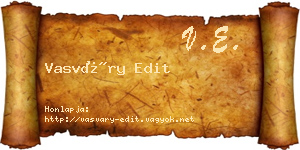 Vasváry Edit névjegykártya